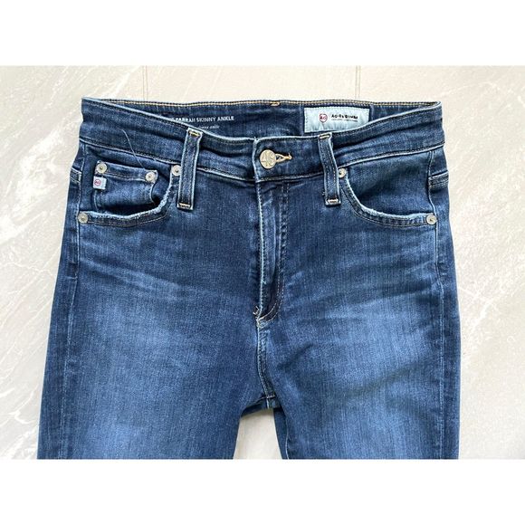 Adriano Goldschmied Denim Farrah High-Rise Skinny Ankle Raw Hem Blue Jeans 26R - Picture 6 of 13